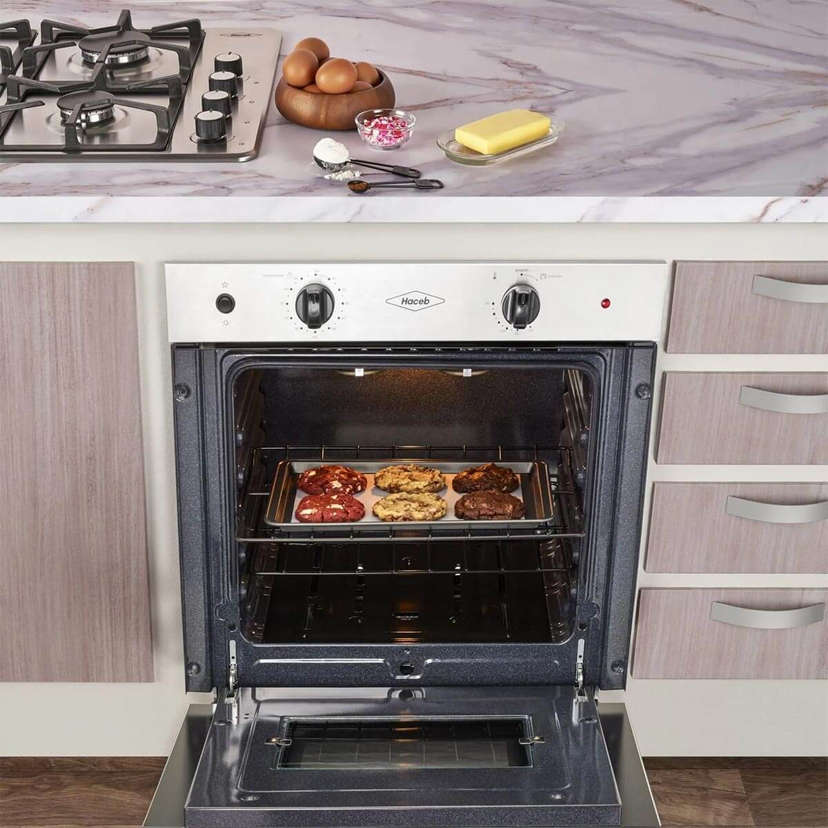 Horno mixto 60 cm negro a gas natural 120V marca Haceb