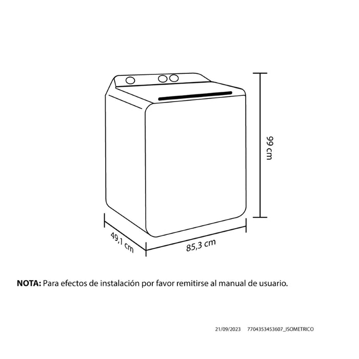 Lavadora Semiautomática blanca capacidad de carga 13 kg marca Haceb