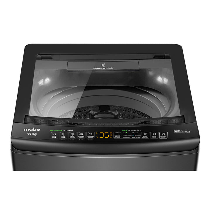 electrodomesticos lavado secado lavadora aqua saver green aatomatica 11 kg diamond gray mabe mbe0056 mp madecentro