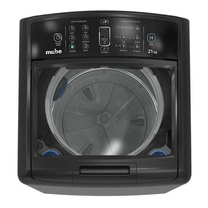 electrodomesticos lavado secado lavadora automatica digital 21 kg diamond gray mabe mbe0053 mp madecentro