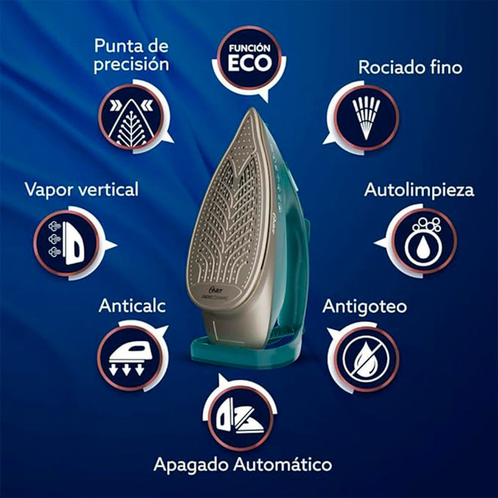 electrodomesticos lavado secado plancha de ropa oster vapor aeroglide max s7800 verde oscuro ost039 mp madecentro