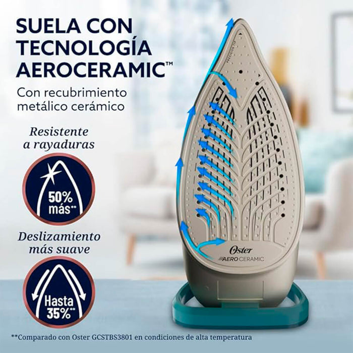 electrodomesticos lavado secado plancha de ropa oster vapor aeroglide max s7800 verde oscuro ost039 mp madecentro