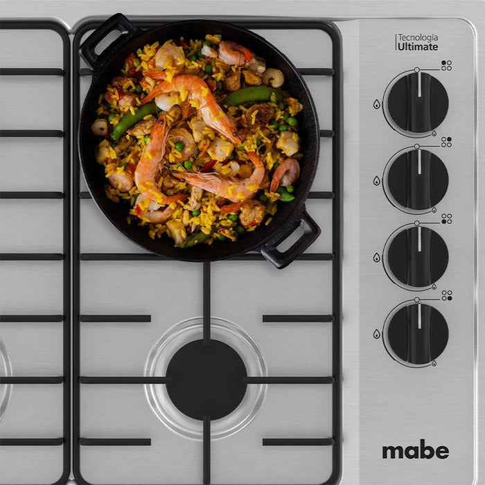 Estufa de empotrar acero Inoxidable 60X43 cm parrillas en Alambron gas natural marca Mabe
