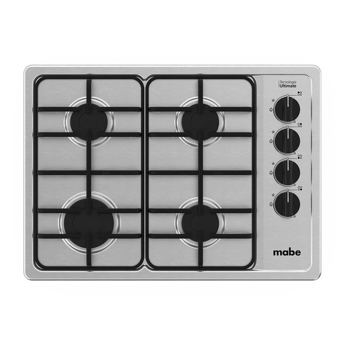 Estufa de empotrar acero Inoxidable 60X43 cm Parrillas fundicion gas natural marca Mabe