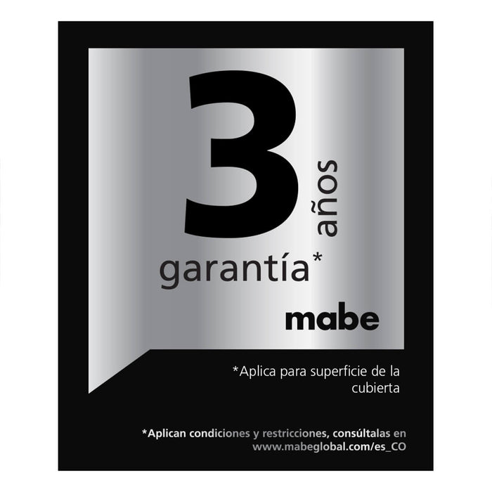 Estufa de empotrar acero Inoxidable 60X50 cm gas natural marca Mabe