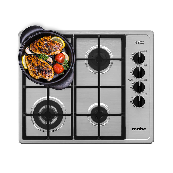 Estufa de empotrar acero Inoxidable 60X50 cm gas natural marca Mabe