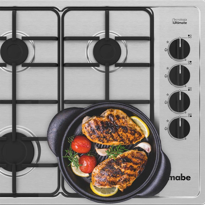 Estufa de empotrar acero Inoxidable 60X50 cm gas natural marca Mabe