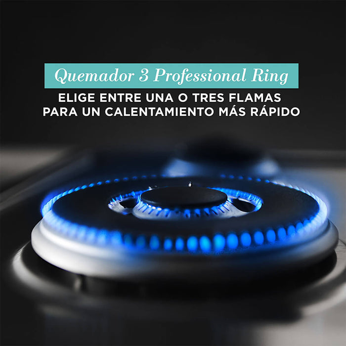 Estufa de empotrar cristal negro 58X50 cm gas natural marca Mabe