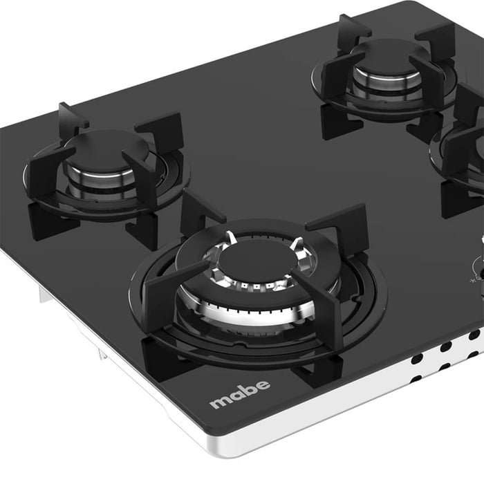 Estufa de empotrar cristal negro 58X50 cm Hierro fundido gas natural marca Mabe