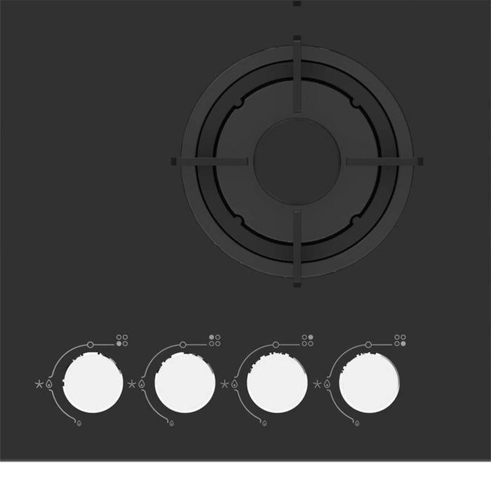 Estufa de empotrar cristal negro 58X50 cm Hierro fundido gas natural marca Mabe