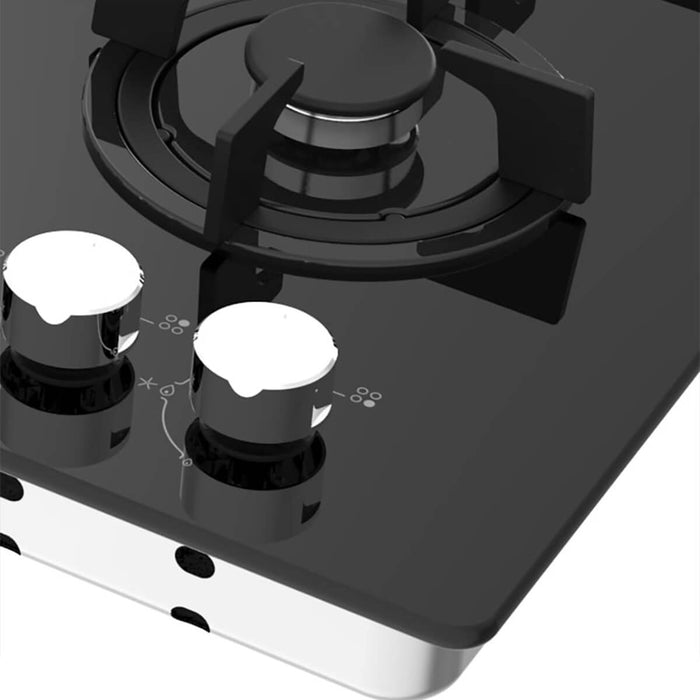 Estufa de empotrar cristal negro 58X50 cm Hierro fundido gas natural marca Mabe