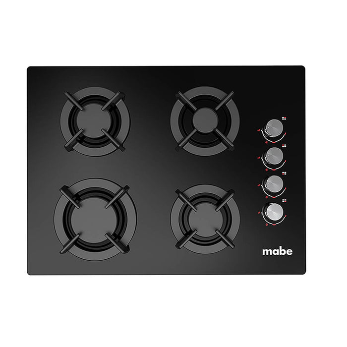 Estufa de empotrar cristal negro 60X45 cm Hierro fundido gas natural Mabe