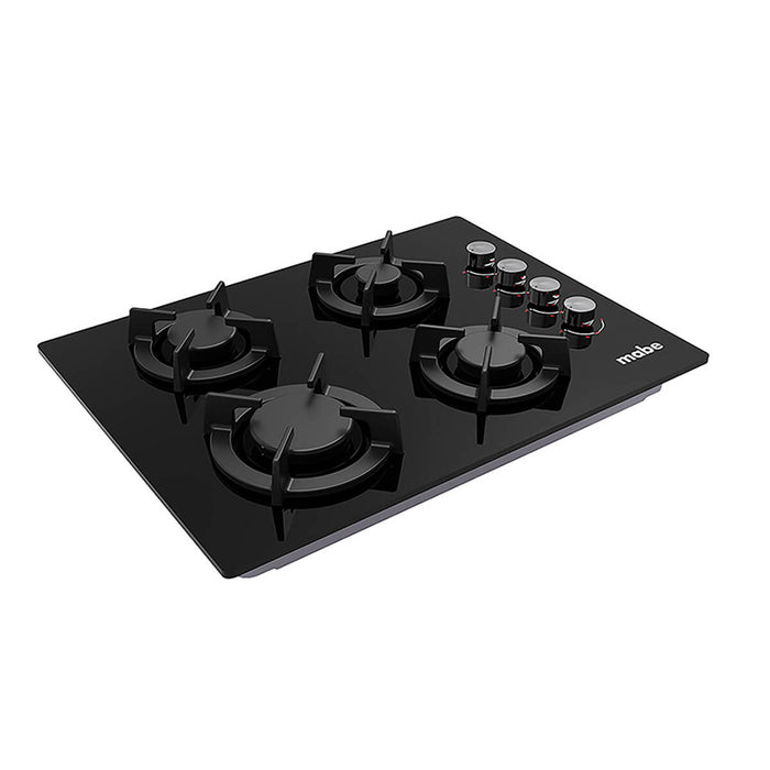 Estufa de empotrar cristal negro 60X45 cm Hierro fundido gas natural Mabe