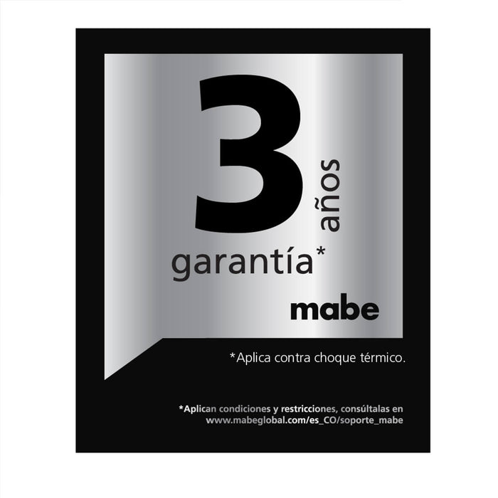Estufa de empotrar cristal negro 60X45 cm Hierro fundido gas natural Mabe