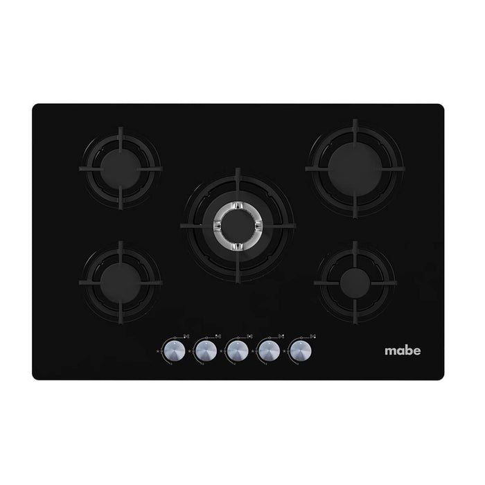 Estufa de empotrar cristal negro 76X51 cm Hierro fundido gas natural Mabe