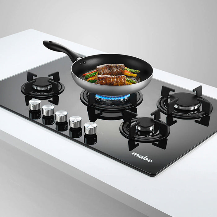 Estufa de empotrar cristal negro 76X51 cm Hierro fundido gas natural Mabe