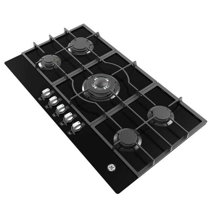 Estufa de empotrar cristal negro 86X51 cm Hierro fundido gas natural marca Mabe