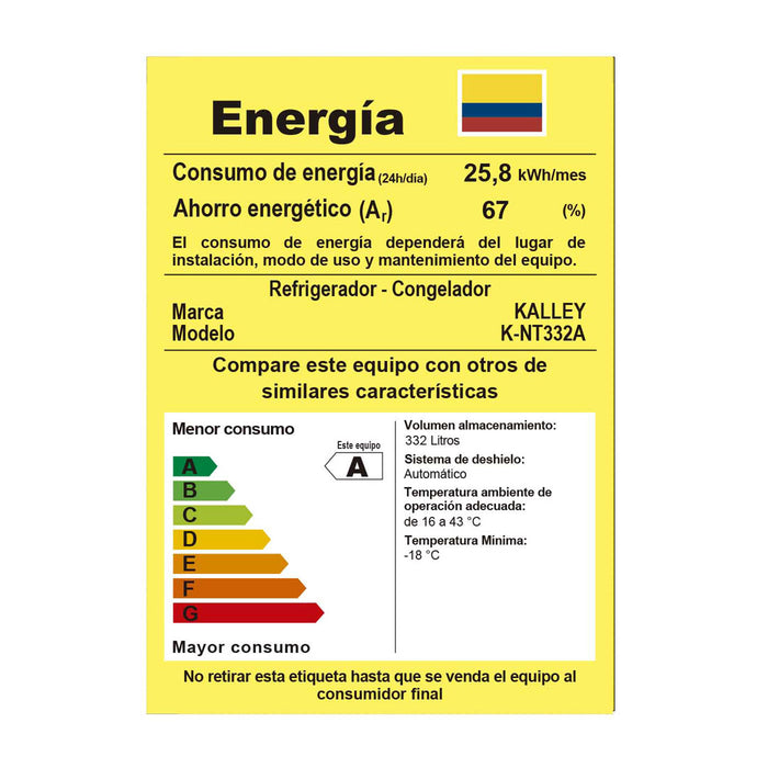 electrodomesticosneverakalleynofrostcongeladorsuperior332litrosinverterknt332lgrisknt332lmadecentro