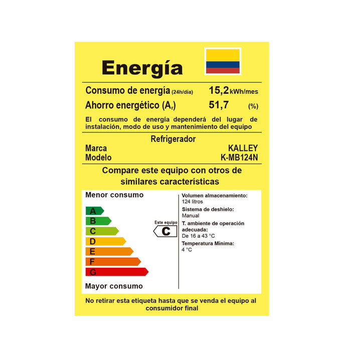 electrodomesticos refrigeracion minibar kalley 124l frost control de temperatura mb0376k017 mp madecentro