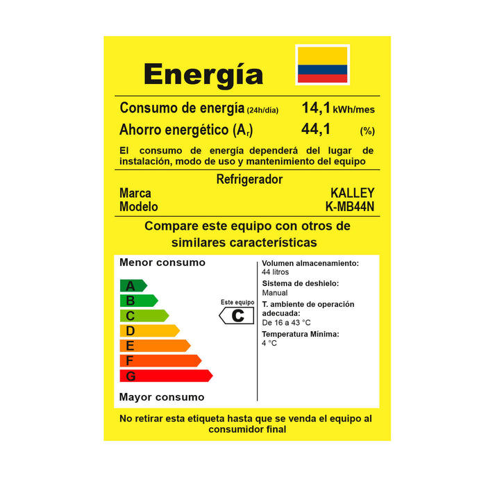 electrodomesticos refrigeracion minibar kalley 44l frost control temperatura mb4849k016 mp madecentro