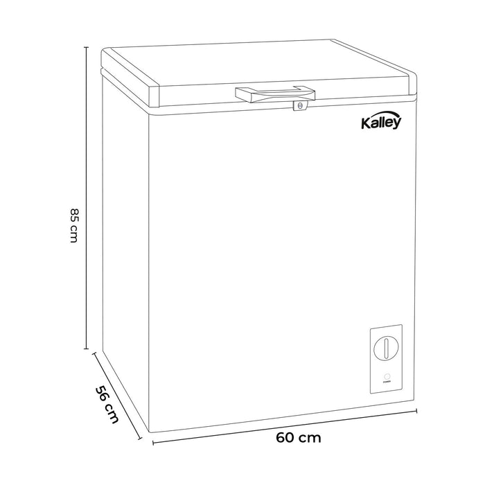 electrodomesticos refrigeracion congelador horizontal kalley 143l cn0208k019 mp madecentro