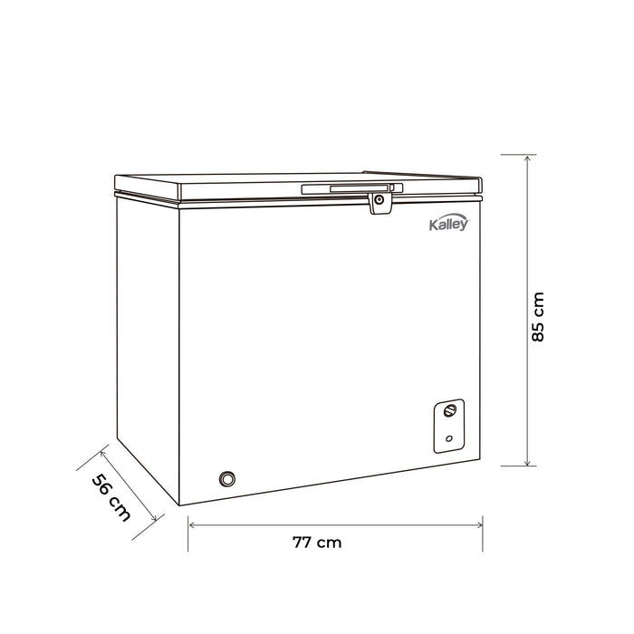 electrodomesticos refrigeracion congelador horizontal kalley 198l cn9172k020 mp madecentro