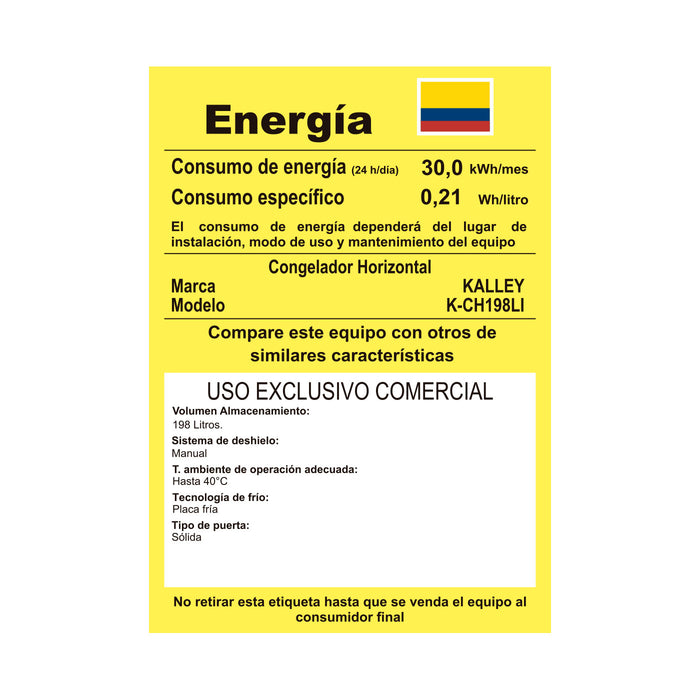 electrodomesticos refrigeracion congelador horizontal kalley 198l cn9172k020 mp madecentro