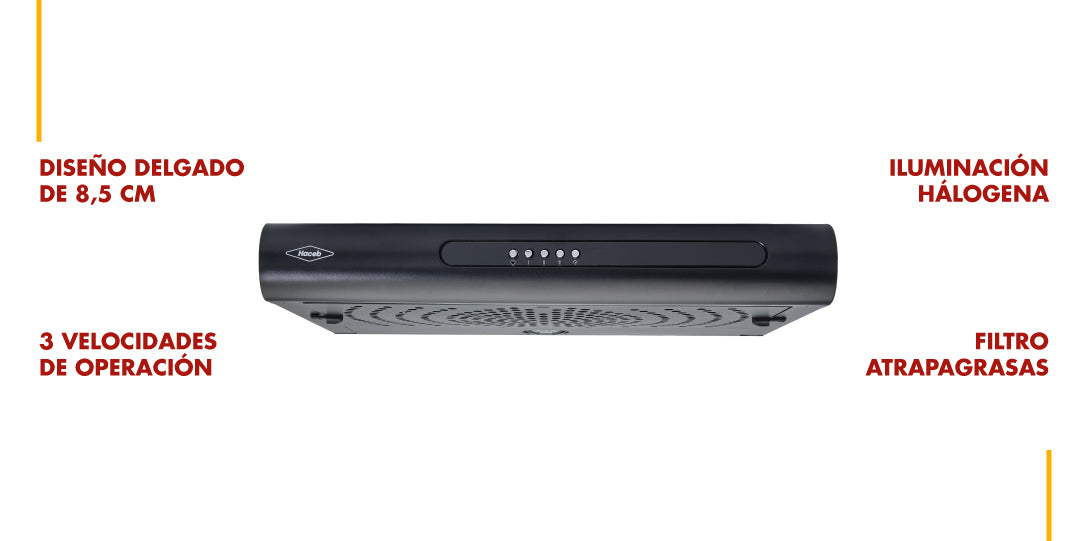 Campana Tofu color Negro de 3 Velocidades marca Haceb