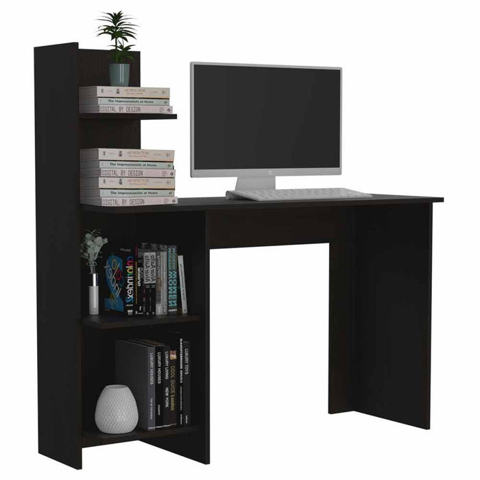 Escritorio Vilna 120, Wengue, con Cuatro Entrepaños Para Ubicar Elementos de Estudio