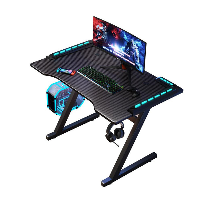 Escritorio Gamer Silver, Negro, Estructura Metalica