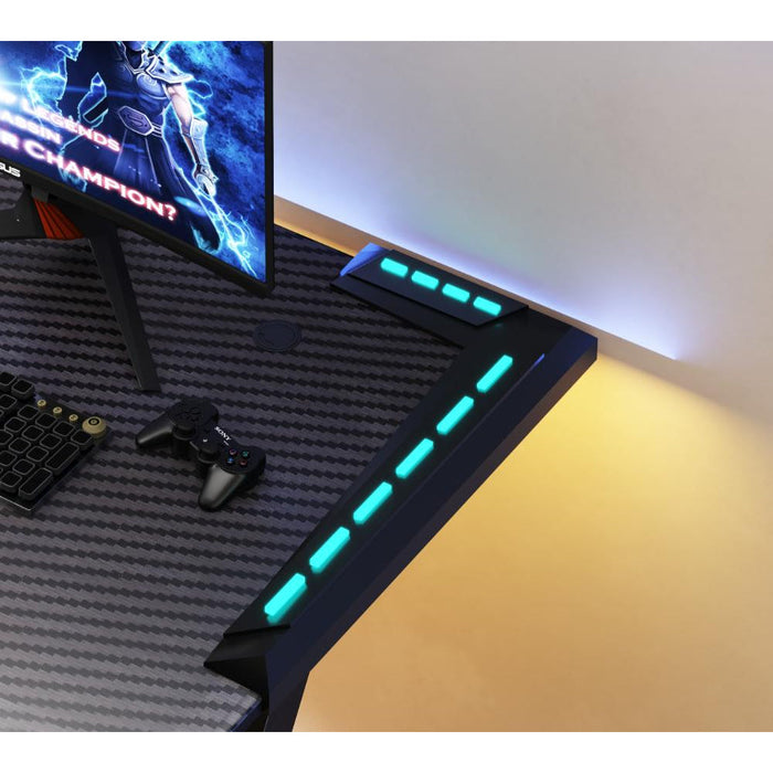 Escritorio Gamer Silver, Negro, Estructura Metalica