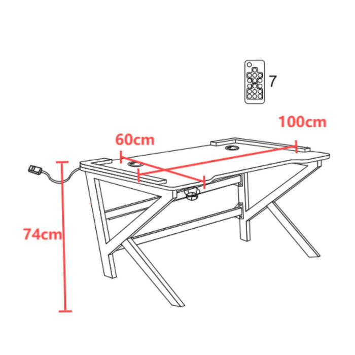 Escritorio Gamer Galactic, Negro, Estructura Metalica