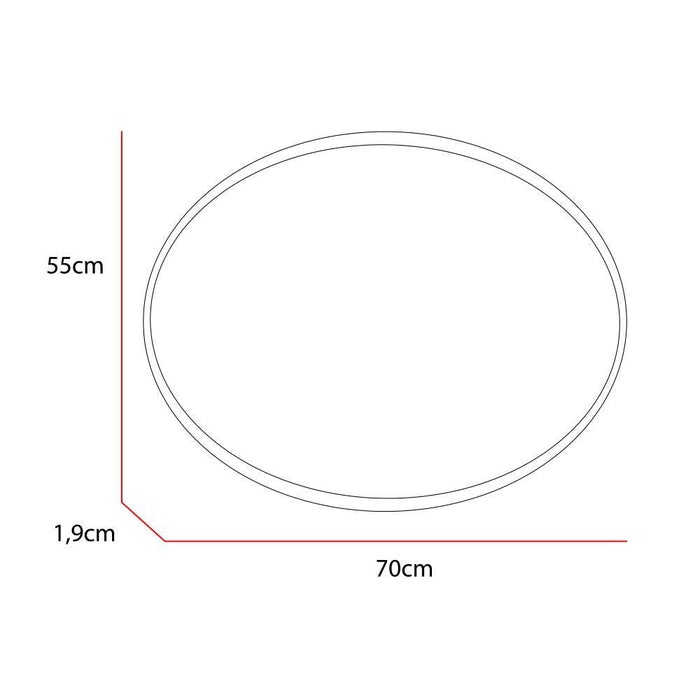 Espejo Ovalado Horus, Gris, Con Bordes En Sandblasting