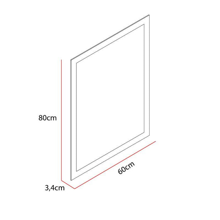 Espejo Rectangular Catania, Gris, Con Luz Led