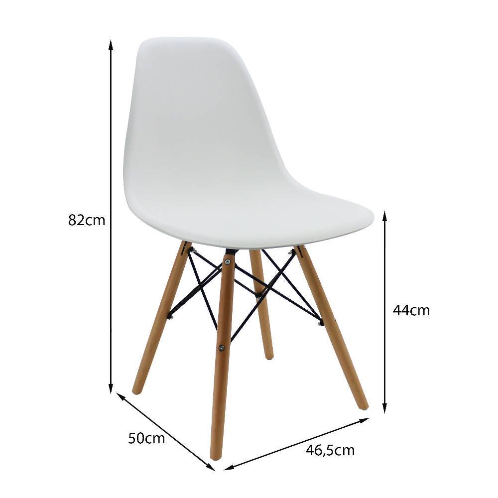 Kit por 6 sillas Eames Patas En Madera para comedor, sala, restaurante - Blancas