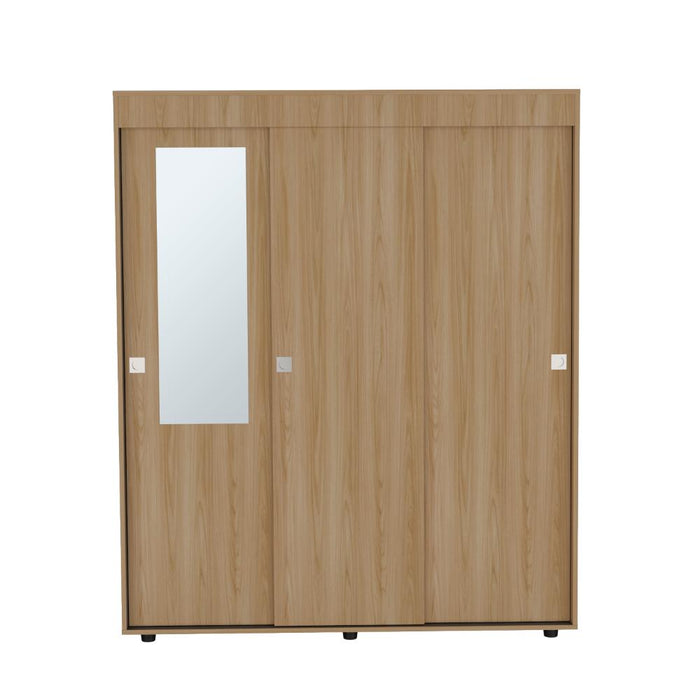 Closet Angelo, Fresno Europeo y Wengue, con Tres Puertas Corredizas