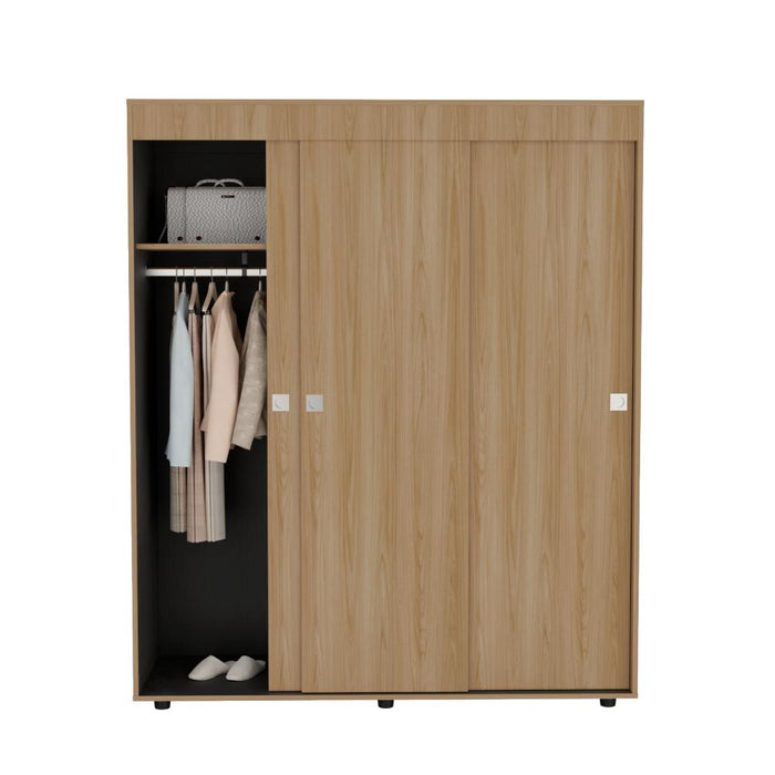 Closet Angelo, Fresno Europeo y Wengue, con Tres Puertas Corredizas