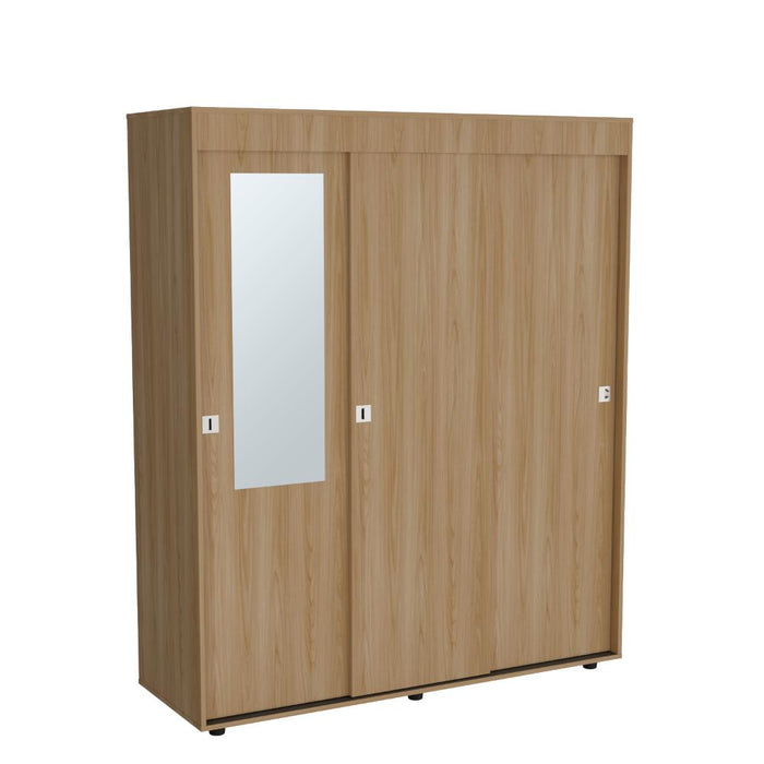 Closet Angelo, Fresno Europeo y Wengue, con Tres Puertas Corredizas