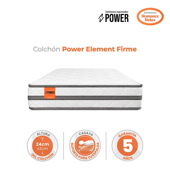 Colchón Power Element Firme 100X190X24, Sencillo