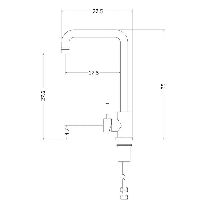 Grifería advance monocontrol en acero inoxidable satinado marca Socoda