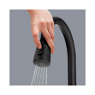 Grifería para lavaplatos ultra ahorradora monocontrol Tanta acabado mate black marca Corona