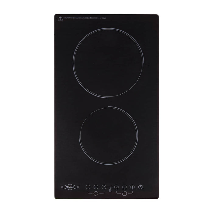 Estufa de empotrar vitrocerámica negra 22V Marca Haceb