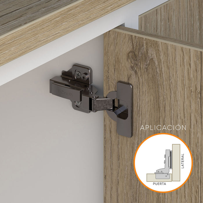 Bisagra de cazoleta para mueble high quality cierre lento clip-on de fácil montaje negro titanio