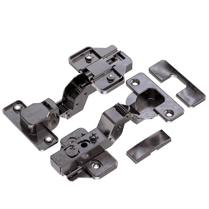 Bisagra de cazoleta para mueble high quality cierre lento clip-on de fácil montaje negro titanio