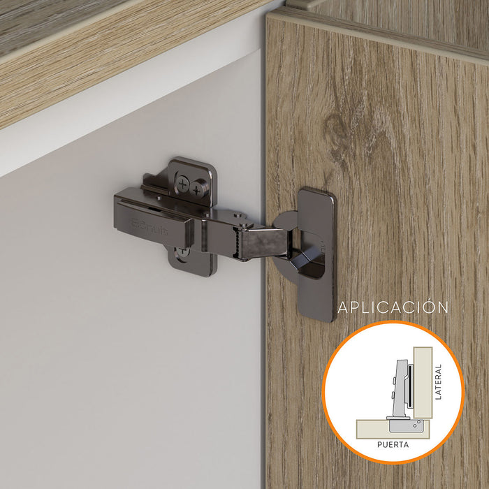 Bisagra de cazoleta para mueble high quality cierre lento clip-on de fácil montaje negro titanio