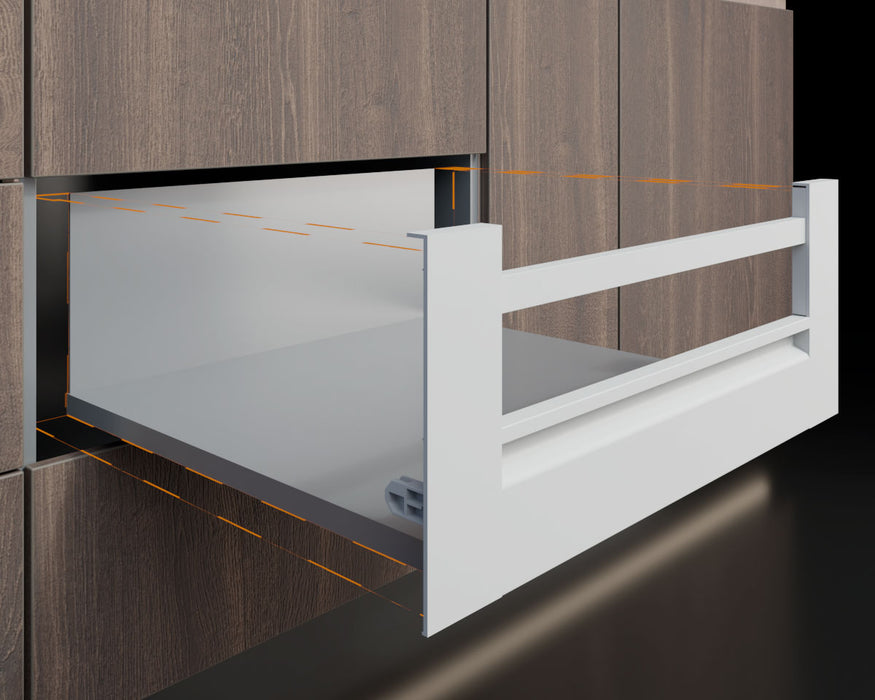 Kit frontal alto Bonuit MAX para cajón costado metálico Bonuit MAX alto vidrio