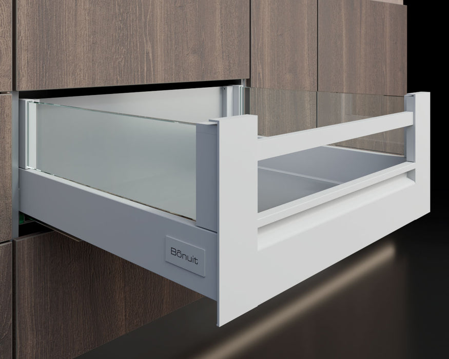 Kit frontal alto Bonuit MAX para cajón costado metálico Bonuit MAX alto vidrio