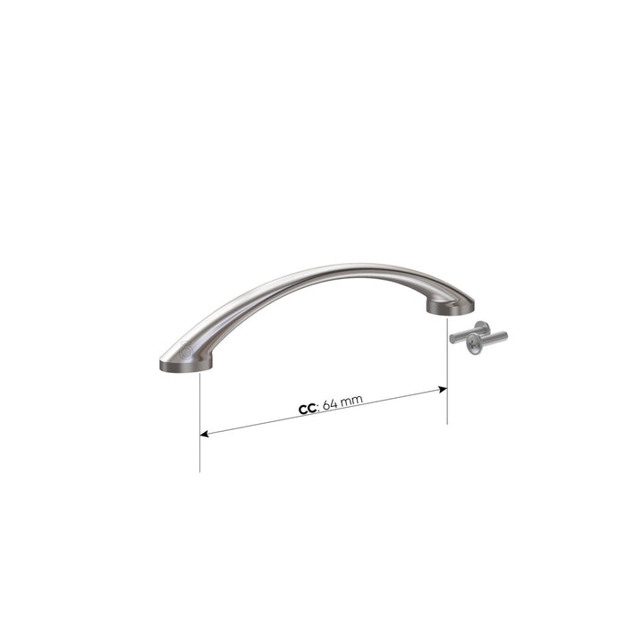 Manija Zamak en arco níquel cepillado