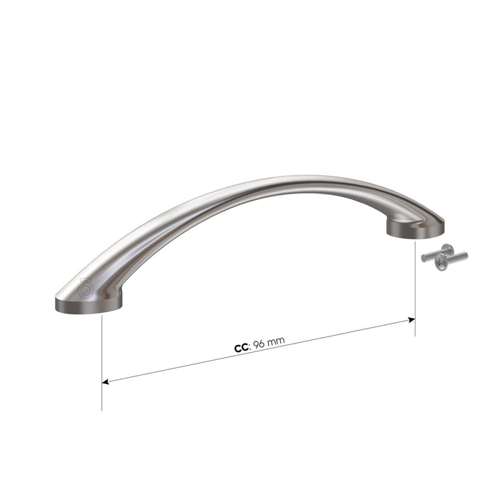 Manija Zamak en arco níquel cepillado