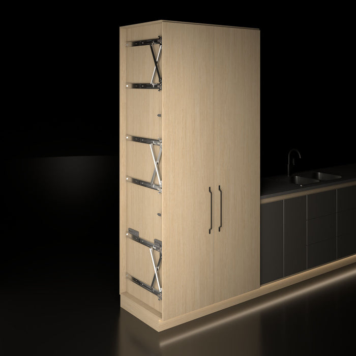 Riel Sistema de puerta oculta abatible triple (pocket door)